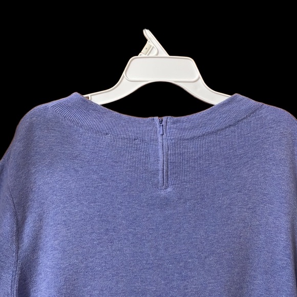Talbots Cotton Blend Violet Round Neck Elbow Length Sleeves Sweater Top Size L - Picture 9 of 12